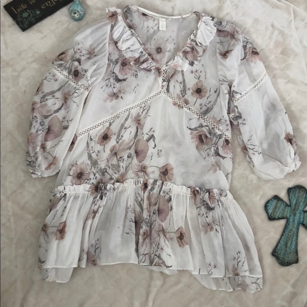 Floral women’s dress with ruffle